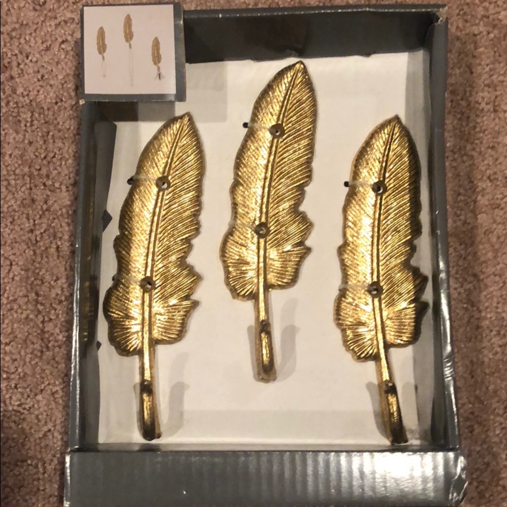 COPY - Gold Feather Decorative Wall Hooks